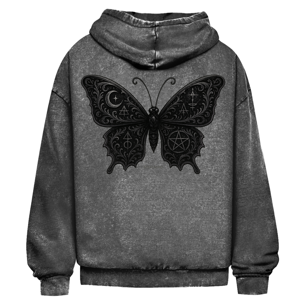 ARCANE BUTTERFLY | Dark Butterfy Collection | Nebelmond Oversize Washed Hoodie