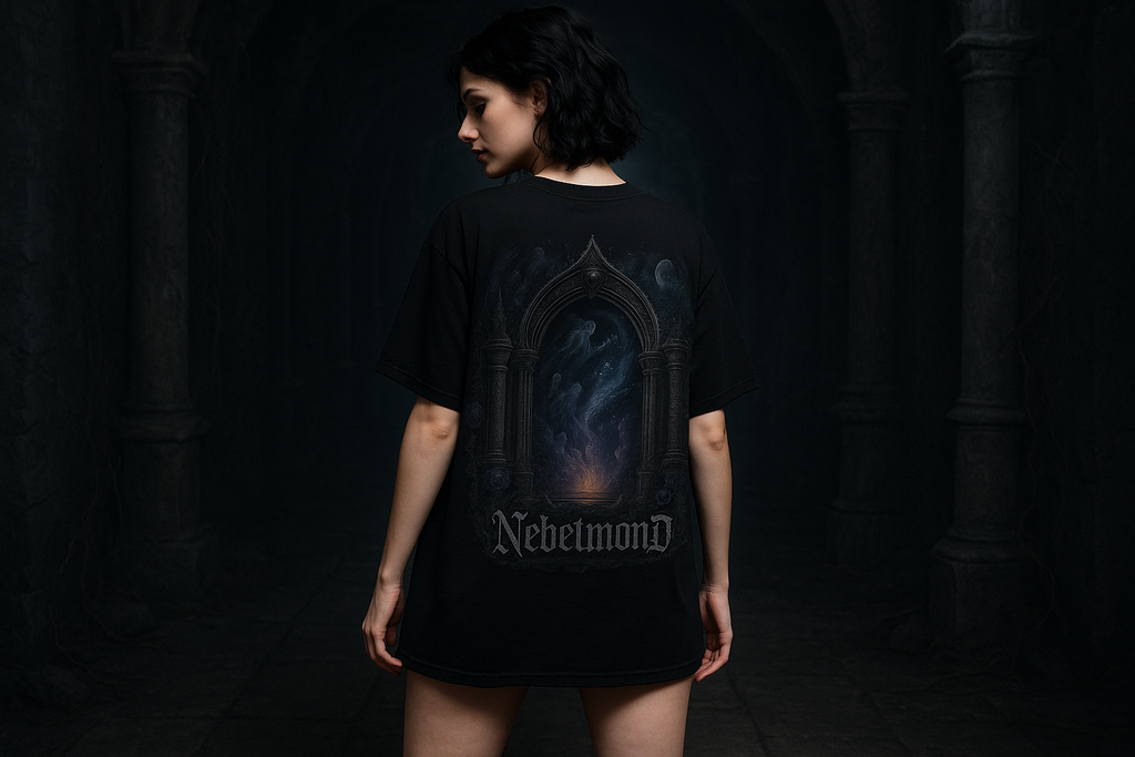 Frau Mockup Astral Gateway Oversized Shirt Black