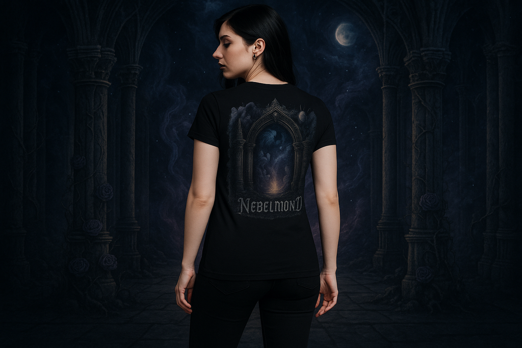 Frau Mockup Astral Gateway Premium T-Shirt