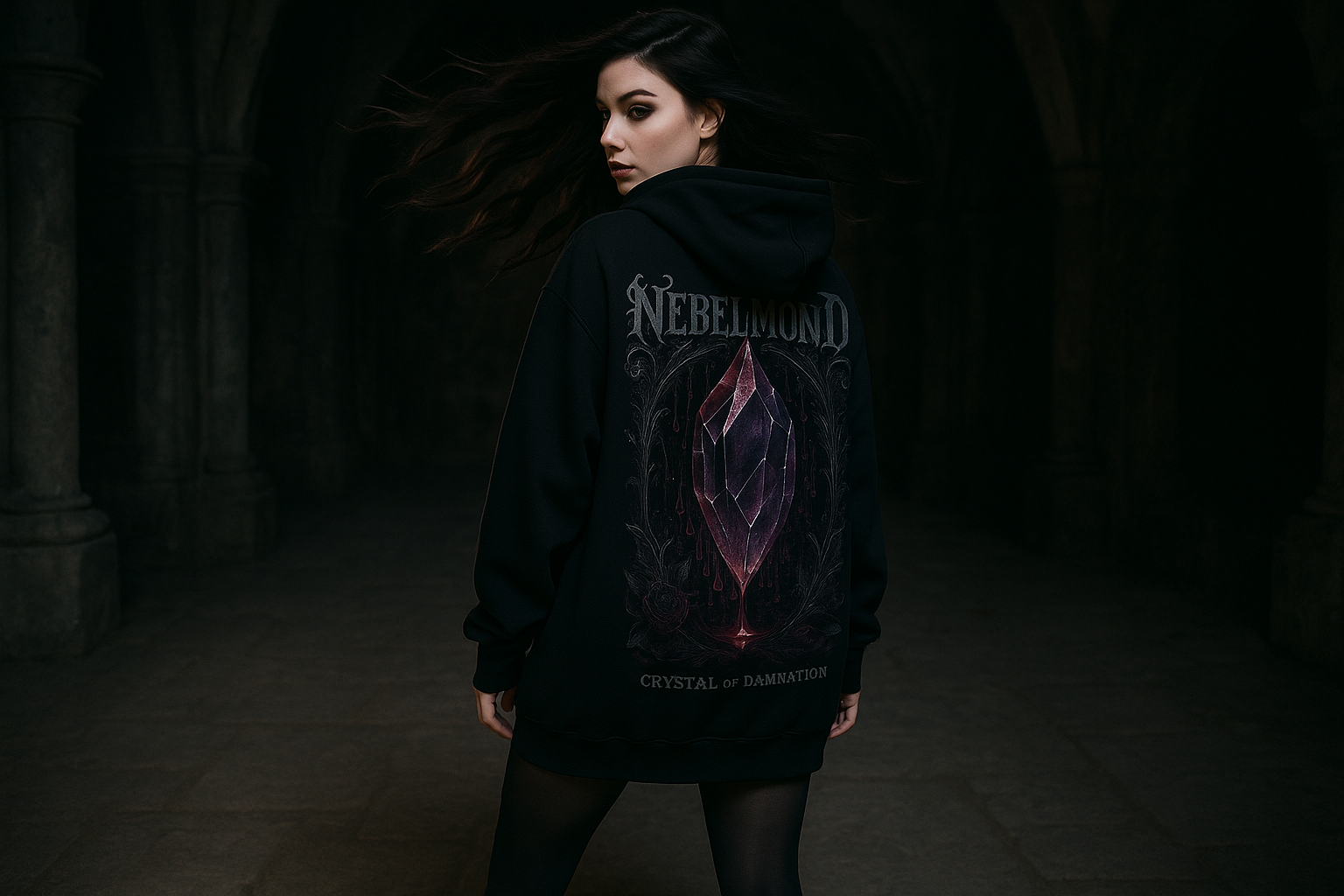 Frau Mockup Crystal of Damnation Oversized Hoodie