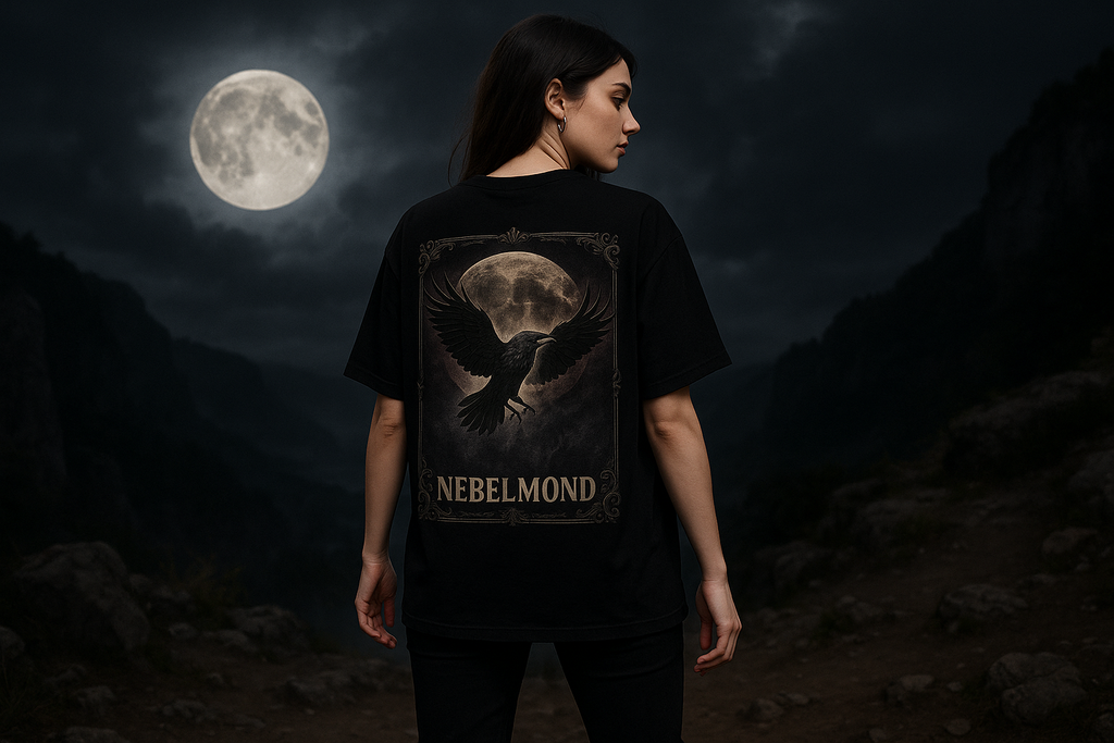 Frau Mockup Midnight Messenger Oversized Shirt Black