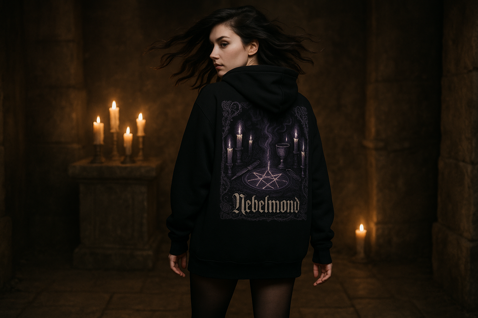 Frau Mockup Midnight Ritual Oversized Hoodie