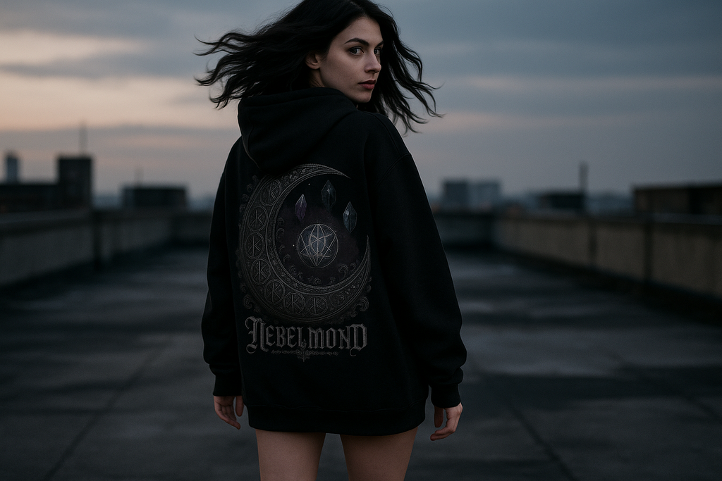Frau Mockup Moonlit Sigil Oversized Hoodie