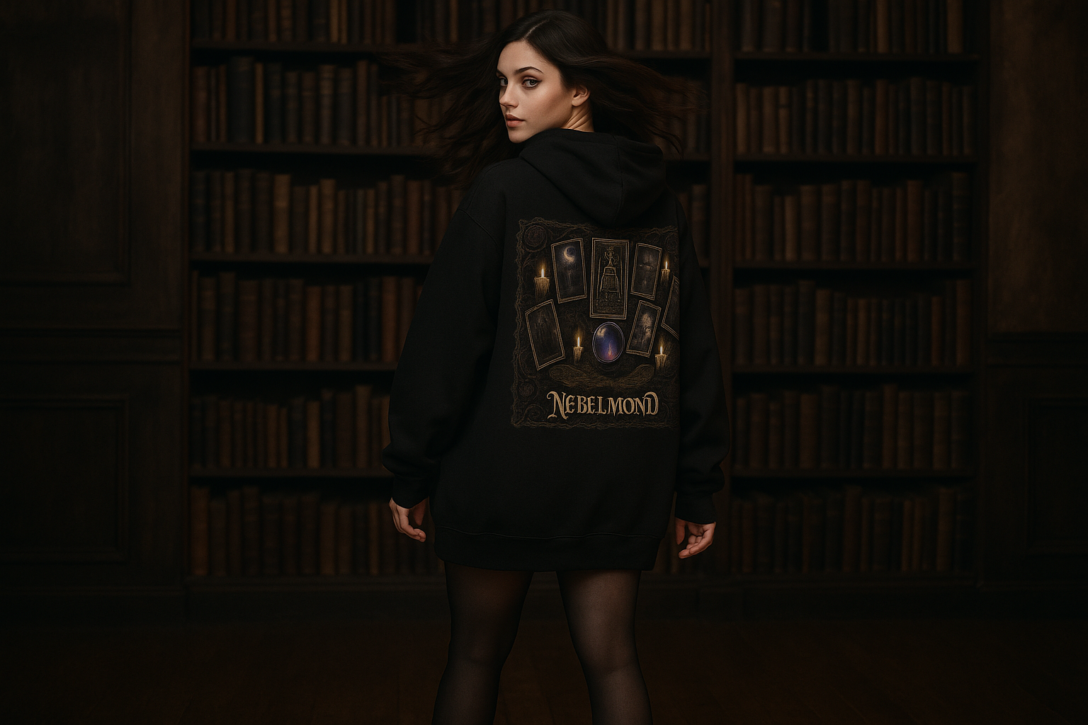 Frau Mockup Mystic Tarot Oversized Hoodie