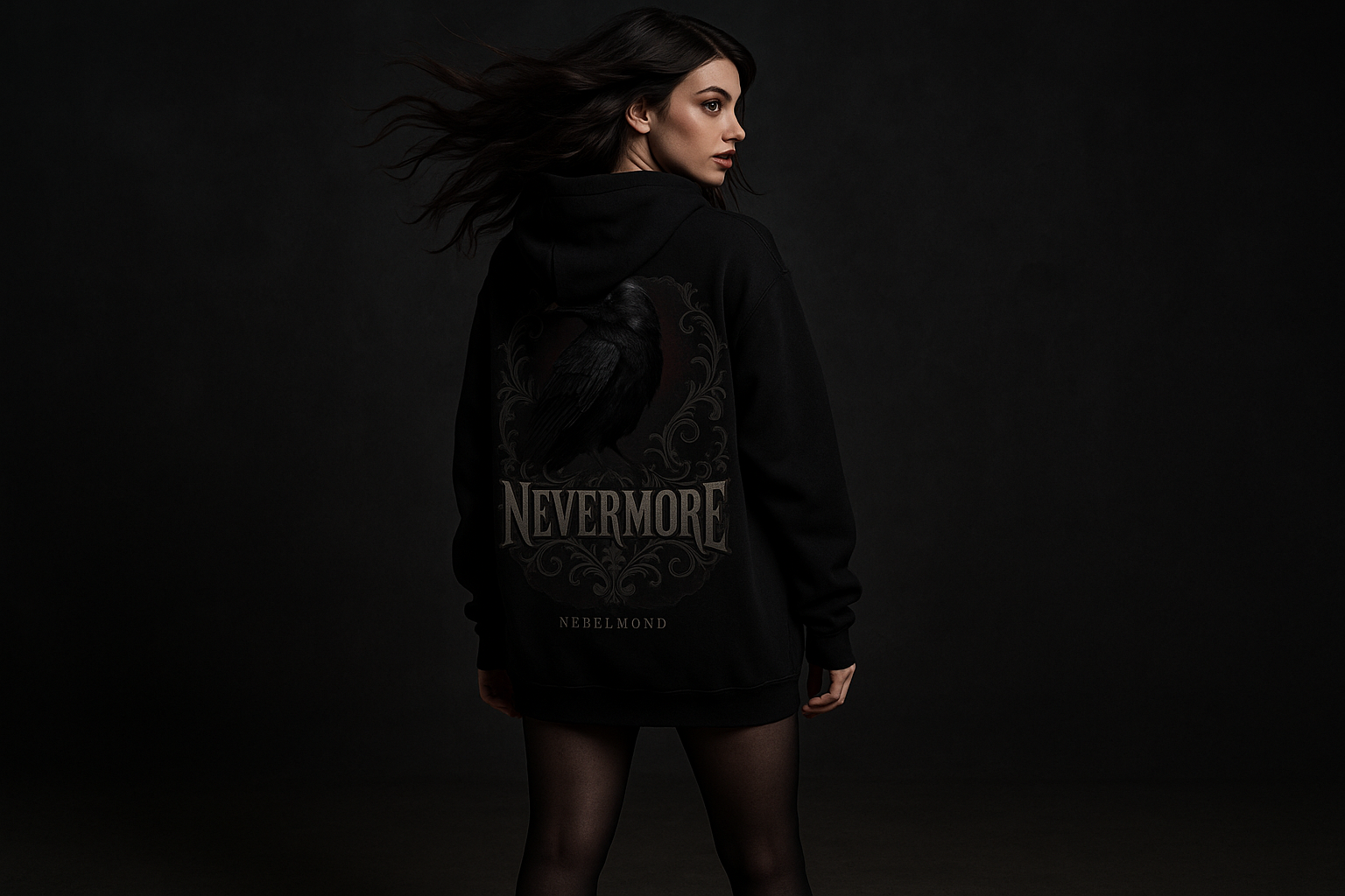 Frau Mockup Nevermore Oversized Hoodie