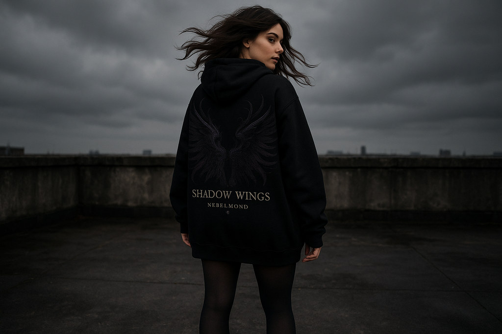 Frau Mockup Shadow Wings Oversized Hoodie - Korrekt