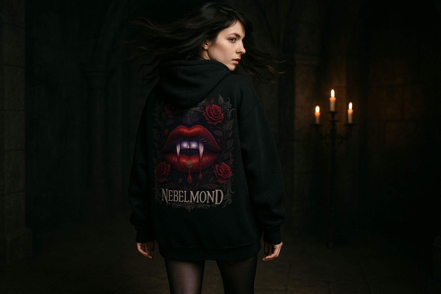 Frau Mockup Vampire's Kiss Oversized Hoodie
