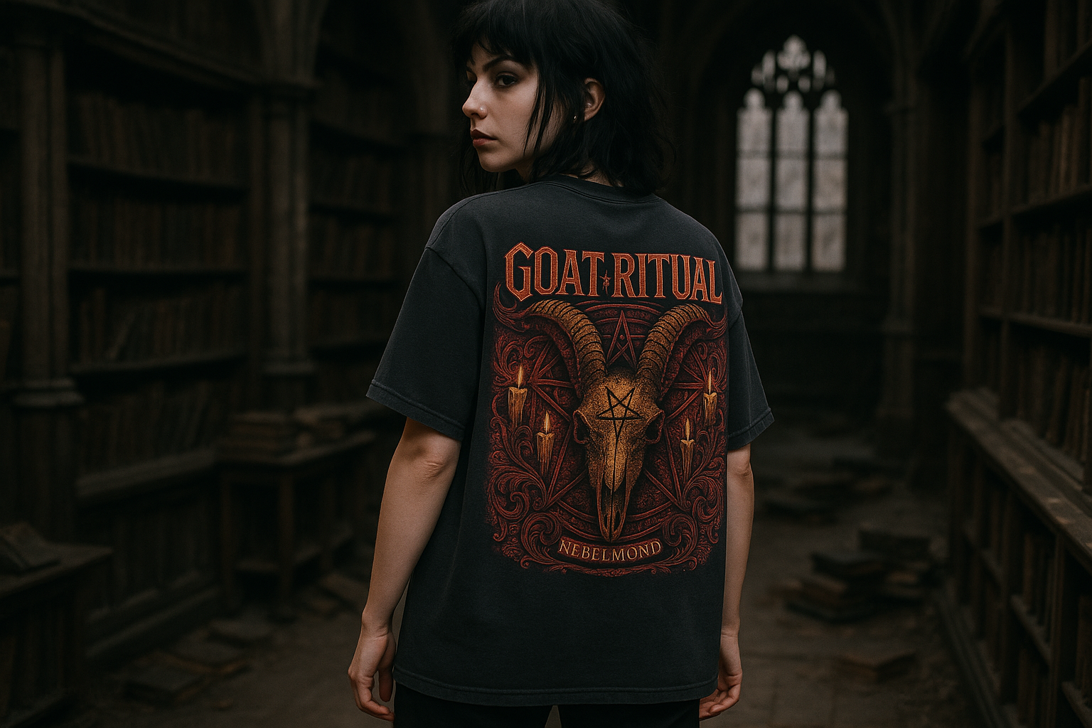 Goat Ritual Oversized Shirt - Washed Black