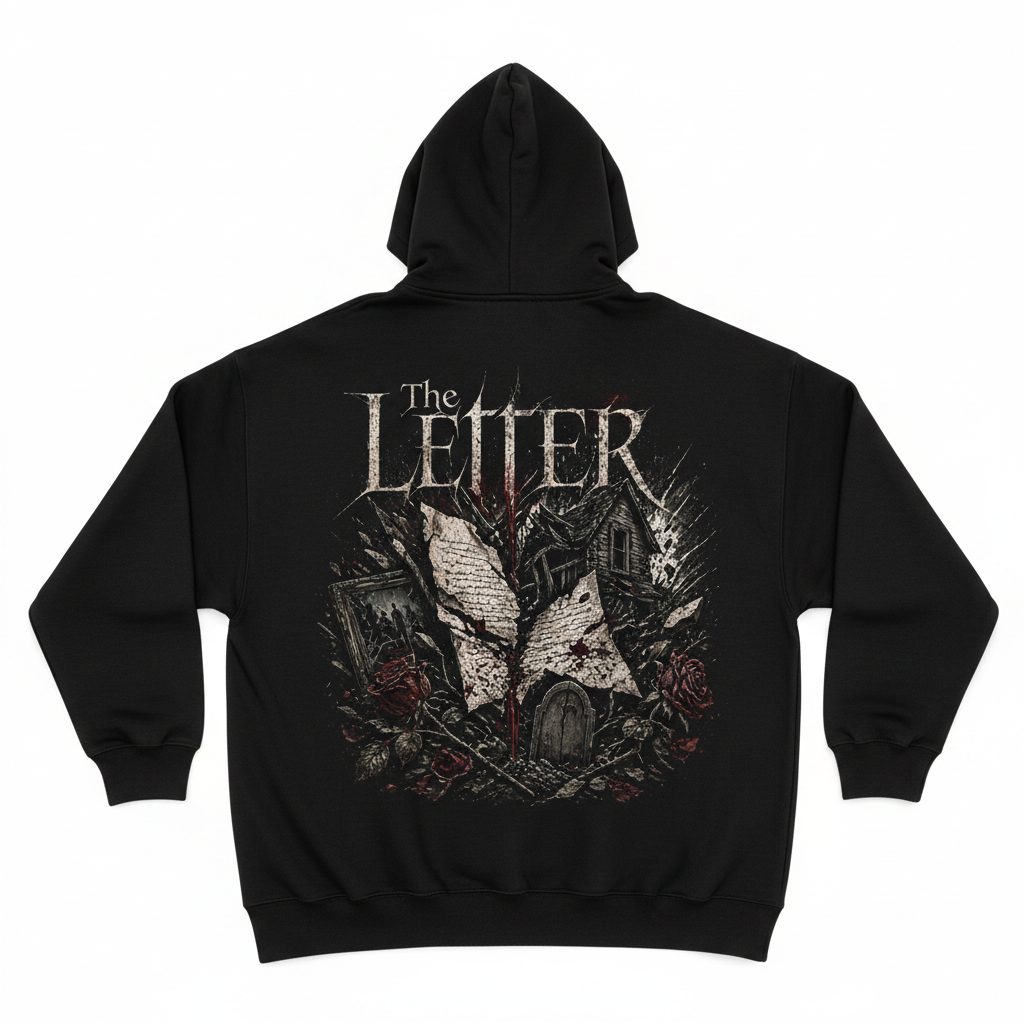 The Letter Oversized Zipper Hoodie – Hauptbild Rückansicht Studio