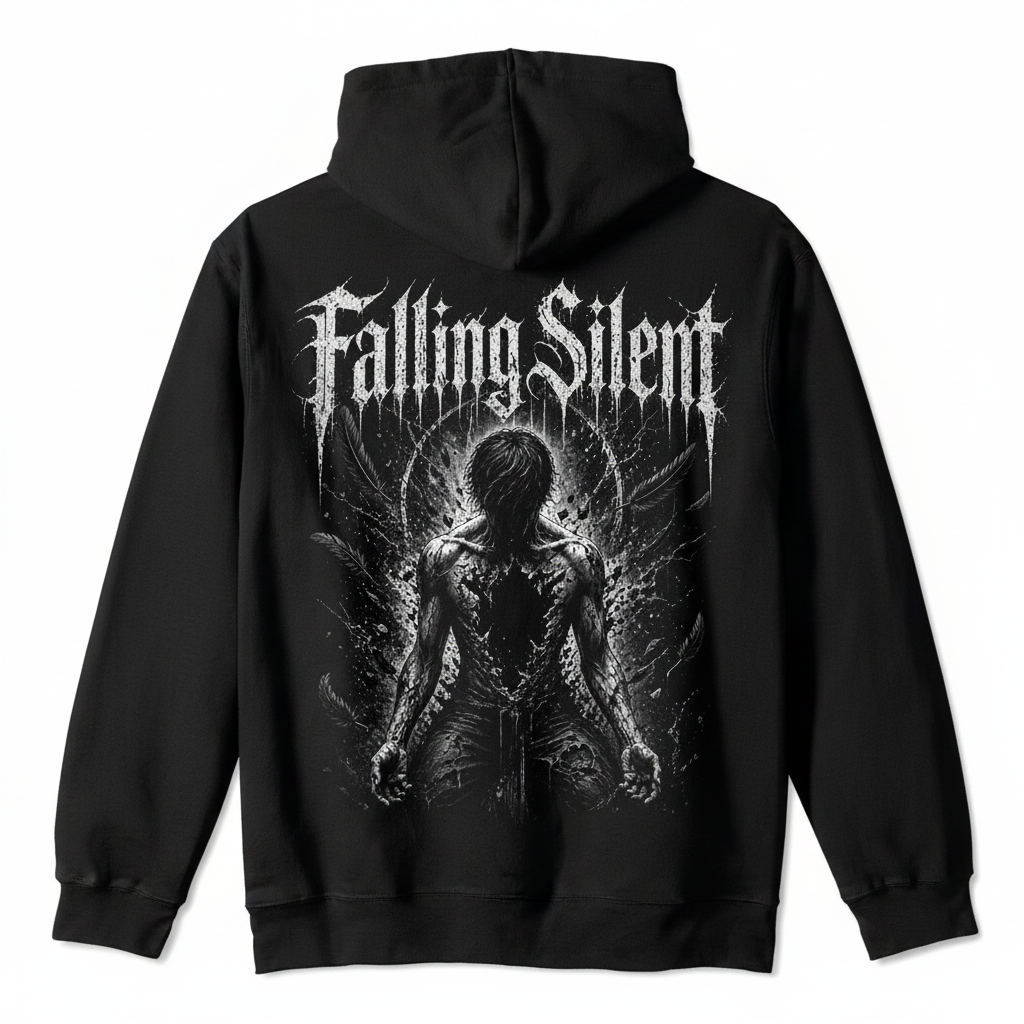 Falling Silent Premium Hoodie – Hauptbild Rückansicht Backprint