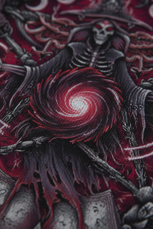 Cropped T-Shirt Death's Grimoire - Schwarz - Detail
