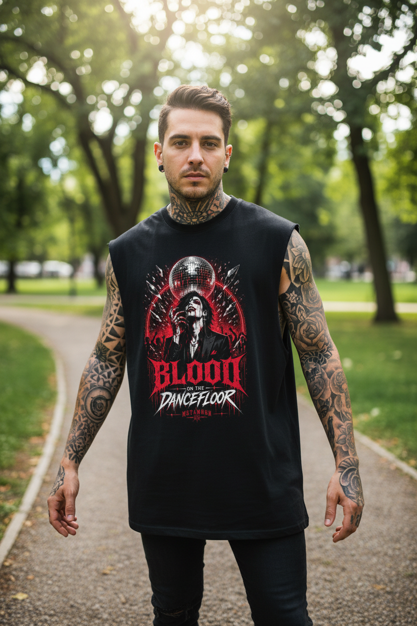 Blood on the Dancefloor Metamoon Sleeveless Oversized Tee – Gothic Lifestyle Frontprint