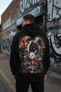 BORN IN THE STATIC – Oversized Zipper Hoodie Backprint Lifestyle | NEBELMOND