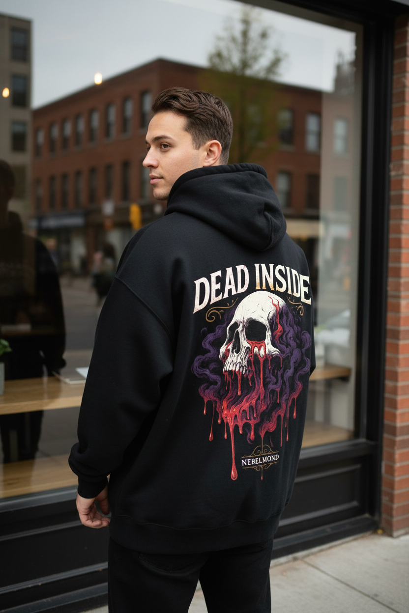 Dead Inside Backprint Oversized Hoodie - Lifestyle Rückansicht