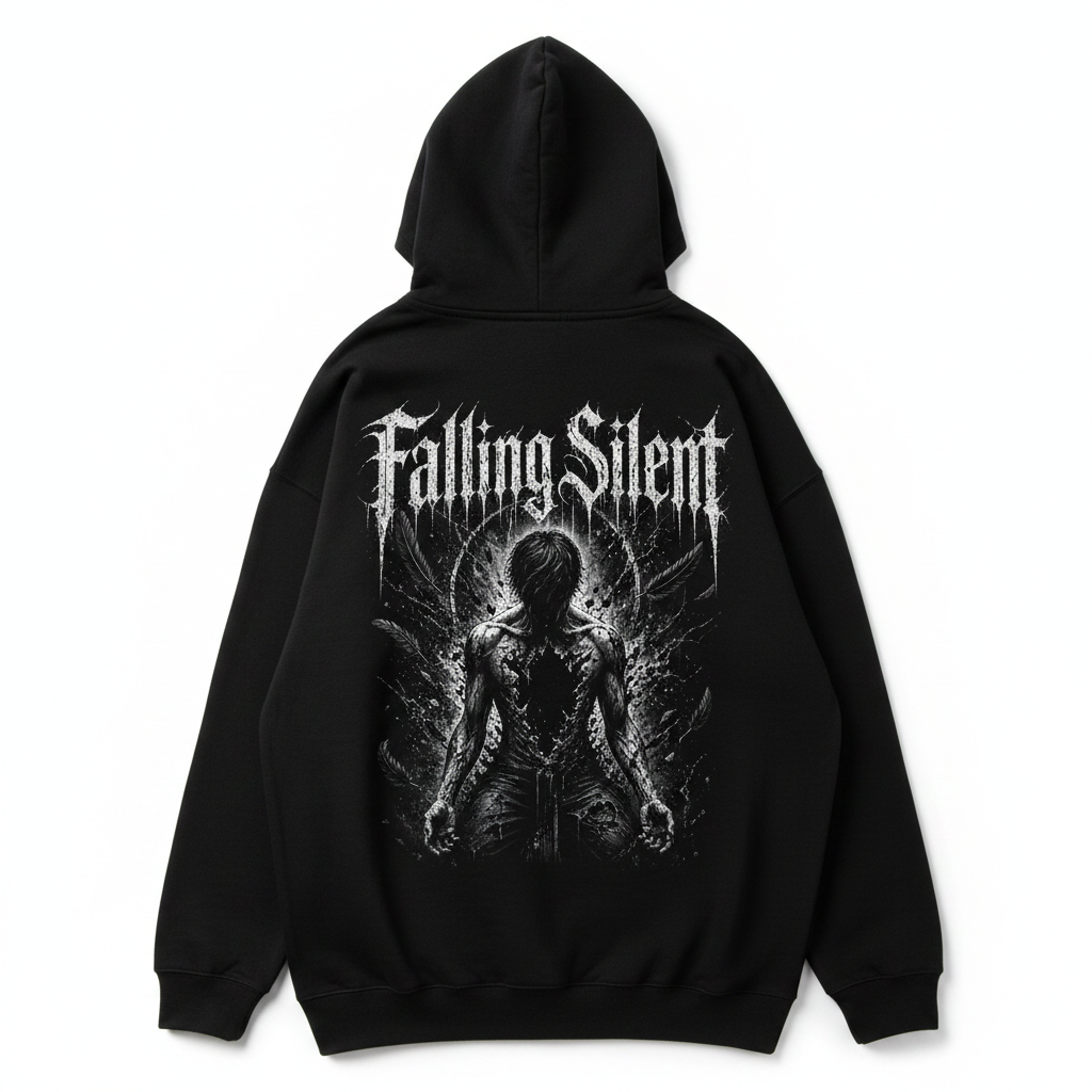 Falling Silent Oversized Hoodie – Hauptbild Rückansicht Backprint