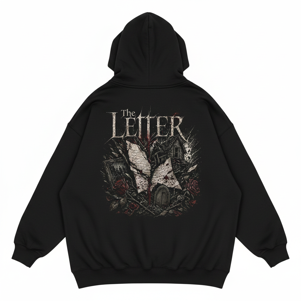 The Letter Oversized Hoodie – Hauptbild Rückansicht Studio
