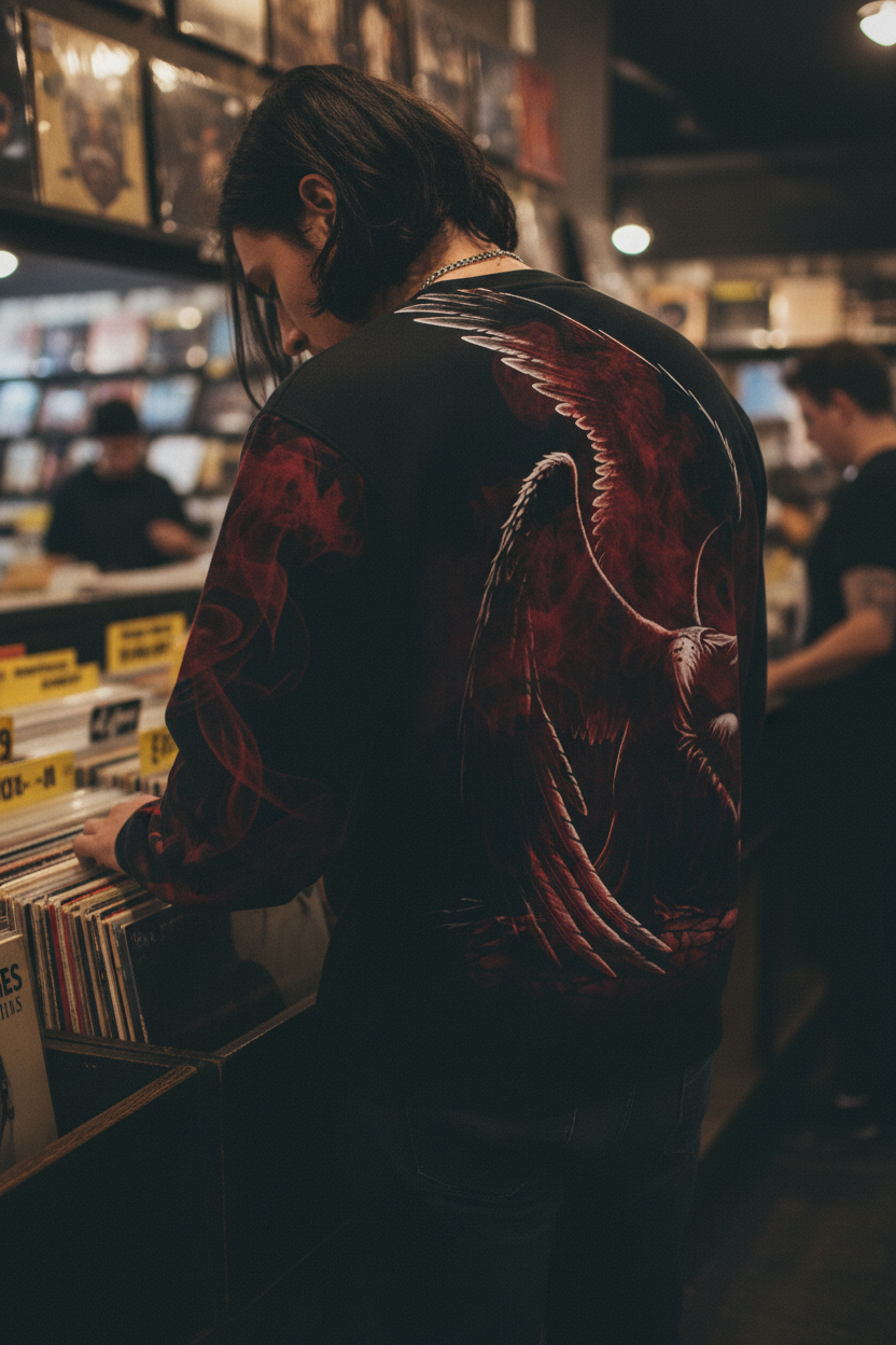 Fallen Angel Sweatshirt - Schwarz - Lifestyle Rückseite