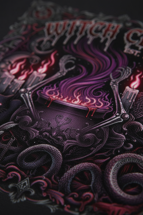 Cropped T-Shirt Cauldron of Shadows - Schwarz - Detail