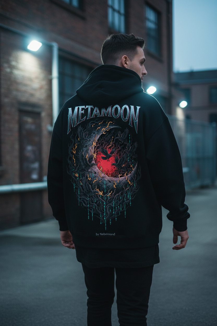 Crescent Reaper Oversized Zipper Hoodie – Lifestyle Backprint