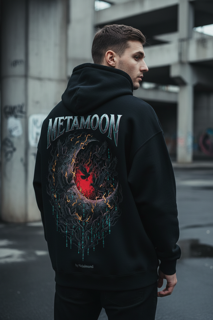 Crescent Reaper Oversized Hoodie – Lifestyle Backprint