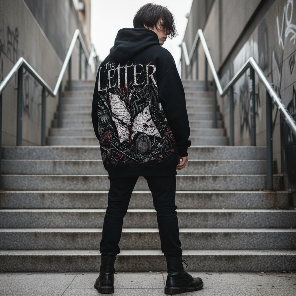 The Letter Oversized Zipper Hoodie – Lifestyle Backprint
