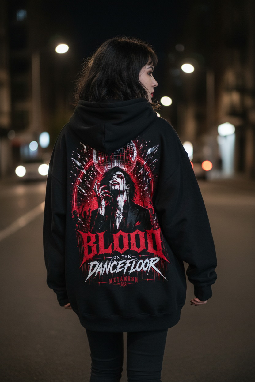 Blood on the Dancefloor Metamoon Oversized Hoodie – Gothic Lifestyle Backprint