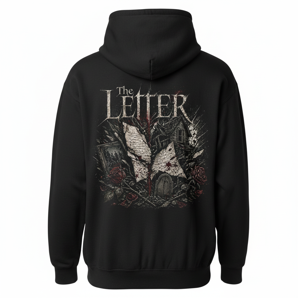 The Letter Premium Hoodie – Hauptbild Rückansicht Studio