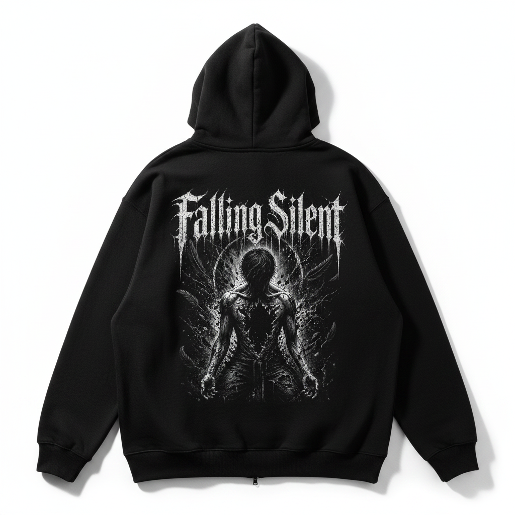 Falling Silent Zipper Hoodie – Hauptbild Rückansicht Backprint