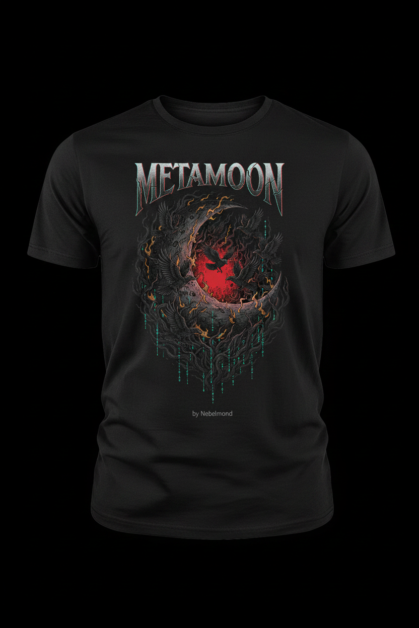 Crescent Reaper Premium T-Shirt – METAMOON Print Frontansicht