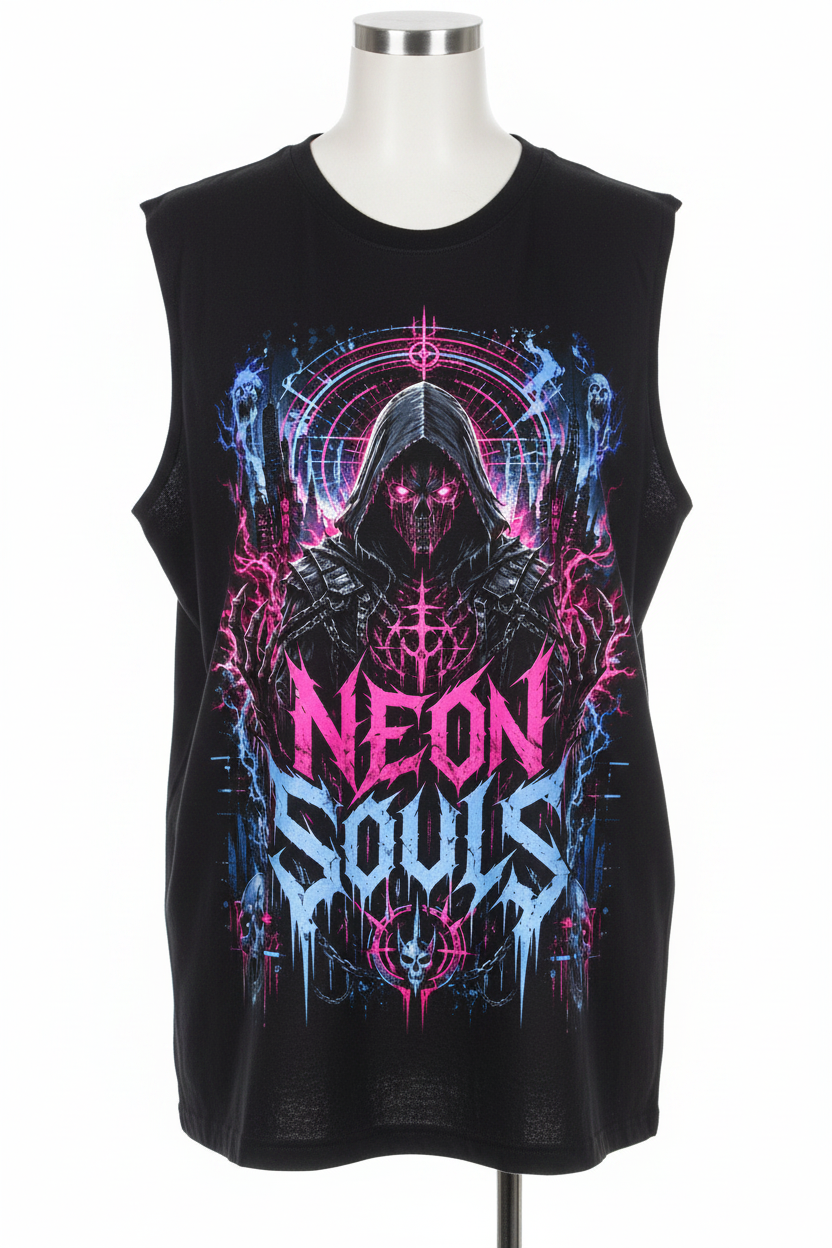 Neon Souls Sleeveless Oversized Tee – Hauptbild Studio