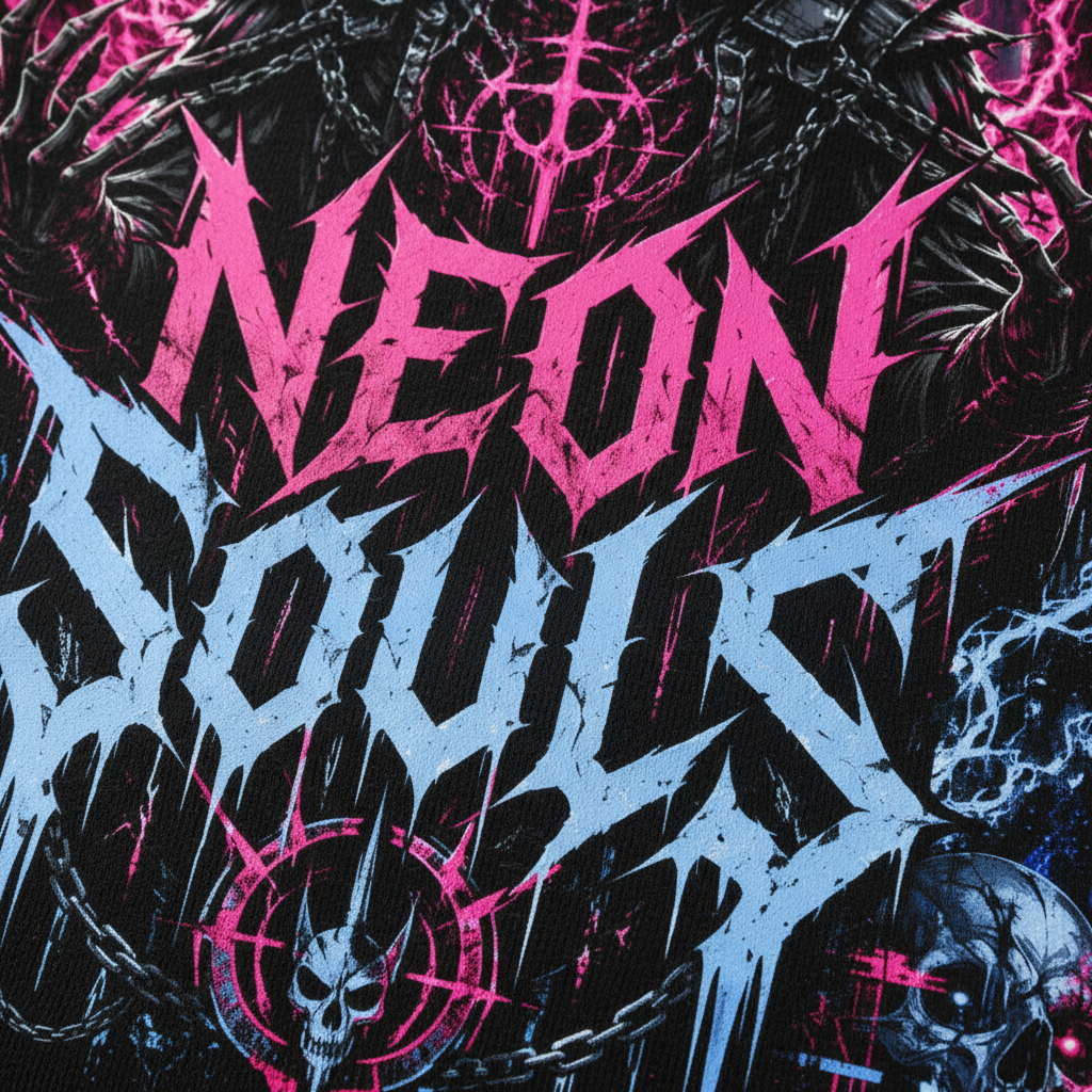 Neon Souls Oversized Hoodie – Detailbild Backprint