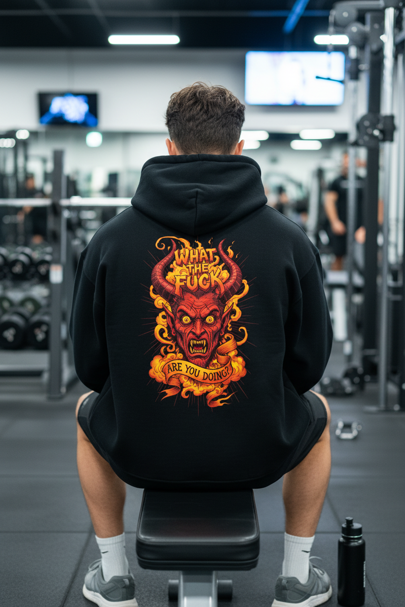 WTF Oversized Hoodie - Schwarz - Lifestyle Gym