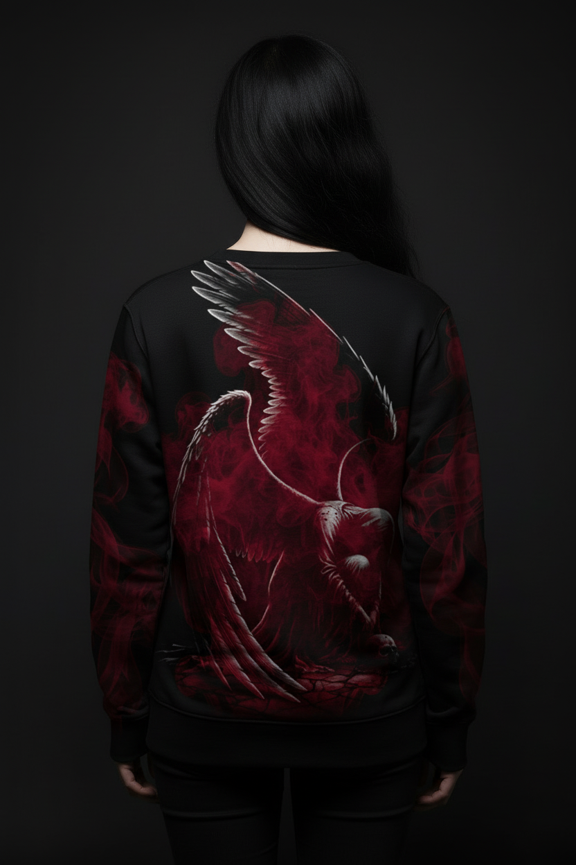 Fallen Angel Sweatshirt - Schwarz - Rückseite