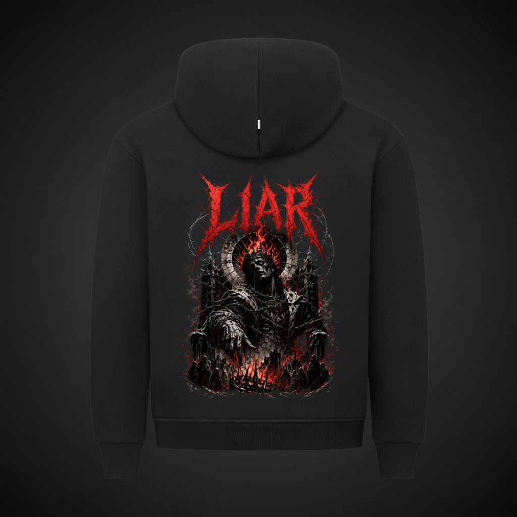 Liar Premium Hoodie Backprint Rückansicht Dark Fashion