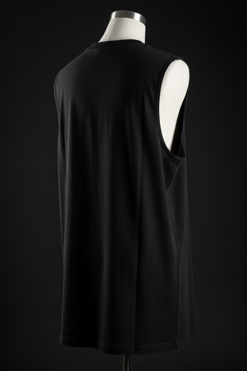 Crescent Reaper Sleeveless Tee – Rückansicht Schnitt