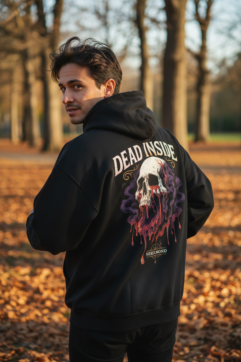 Dead Inside Backprint Premium Hoodie - Lifestyle Rückansicht