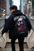 Dead Inside Backprint Oversized Zipper Hoodie - Lifestyle Rückansicht