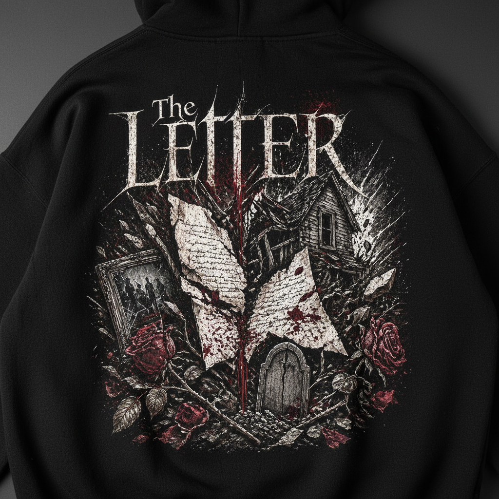 The Letter Oversized Zipper Hoodie – Detail Print