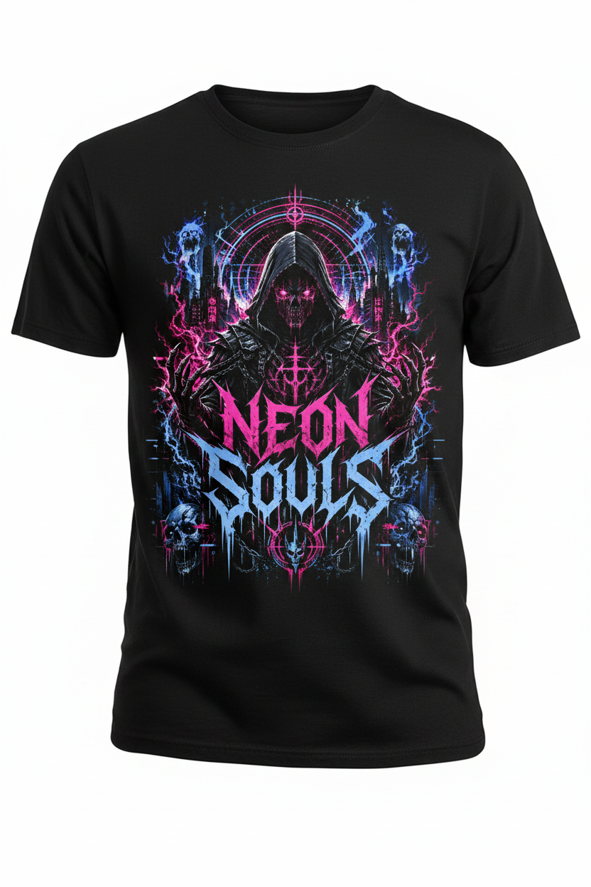 Neon Souls Premium T-Shirt – Hauptbild Studio