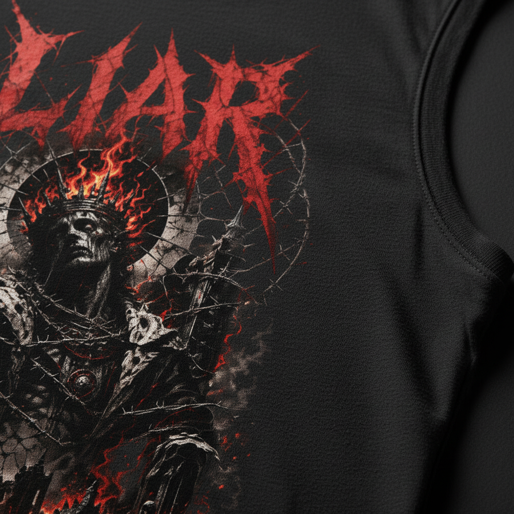 Liar Sleeveless Tee Print Detail Bio-Baumwolle Stofftextur Naht