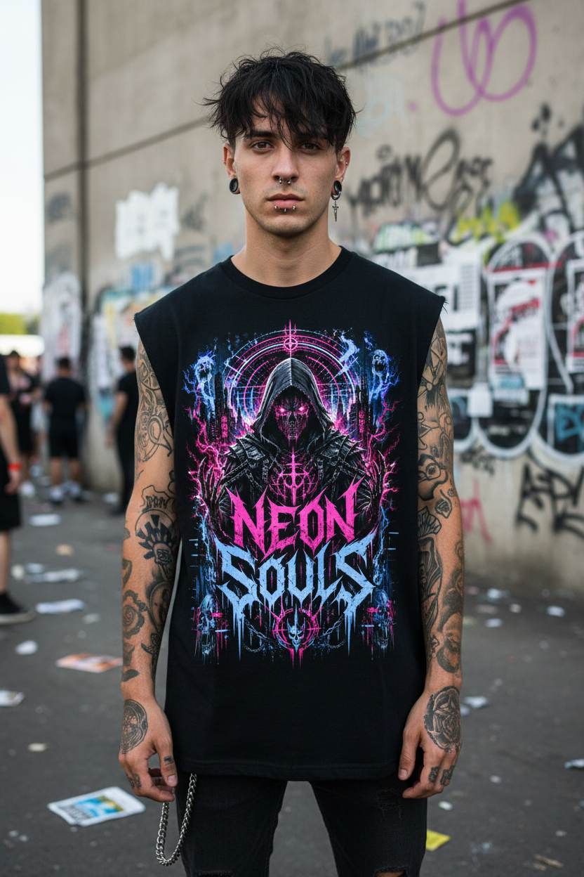 Neon Souls Sleeveless Oversized Tee – Lifestyle
