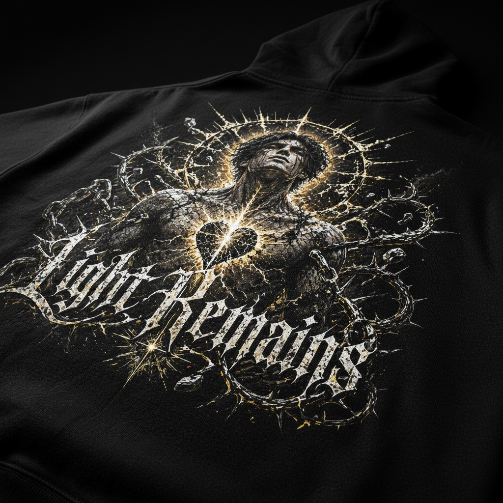 Light Remains Oversized Hoodie – Backprint Detail