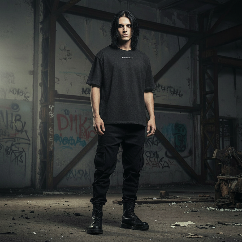 Is Anyone Listening Oversized Shirt Washed Black Front