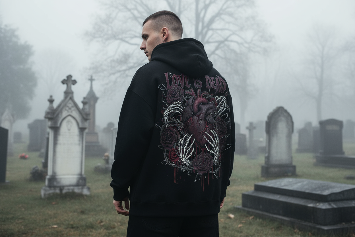 Love is Dead Oversized Zipper Hoodie