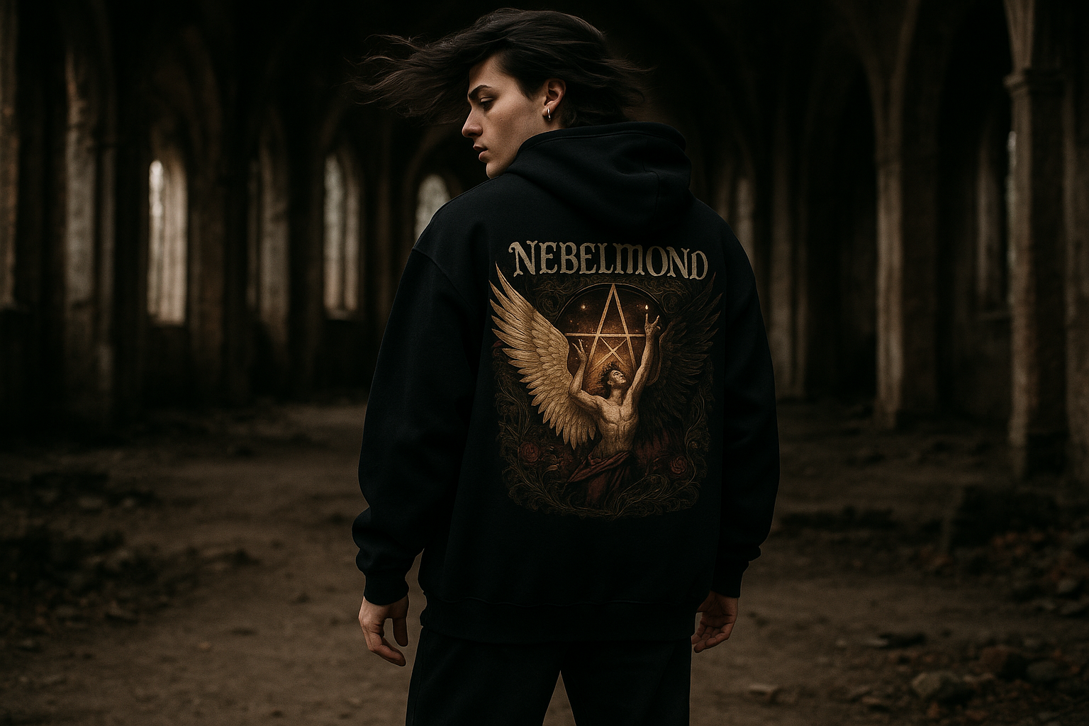 Mann Mockup Celestial Rebellion Oversized Hoodie