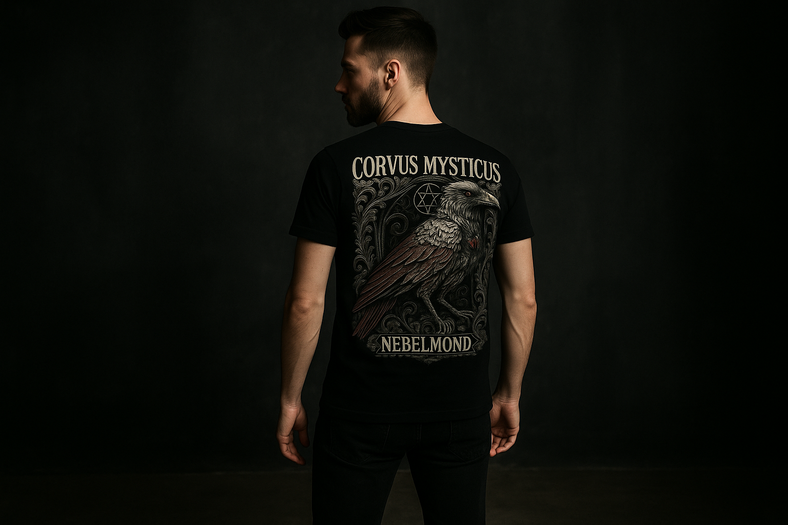 Mann Mockup Corvus Mysticus Premium T-Shirt
