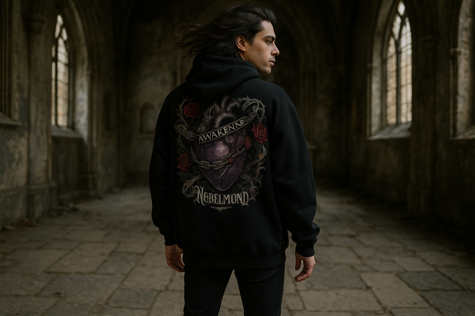 Mann Mockup Divine Chains Oversized Hoodie
