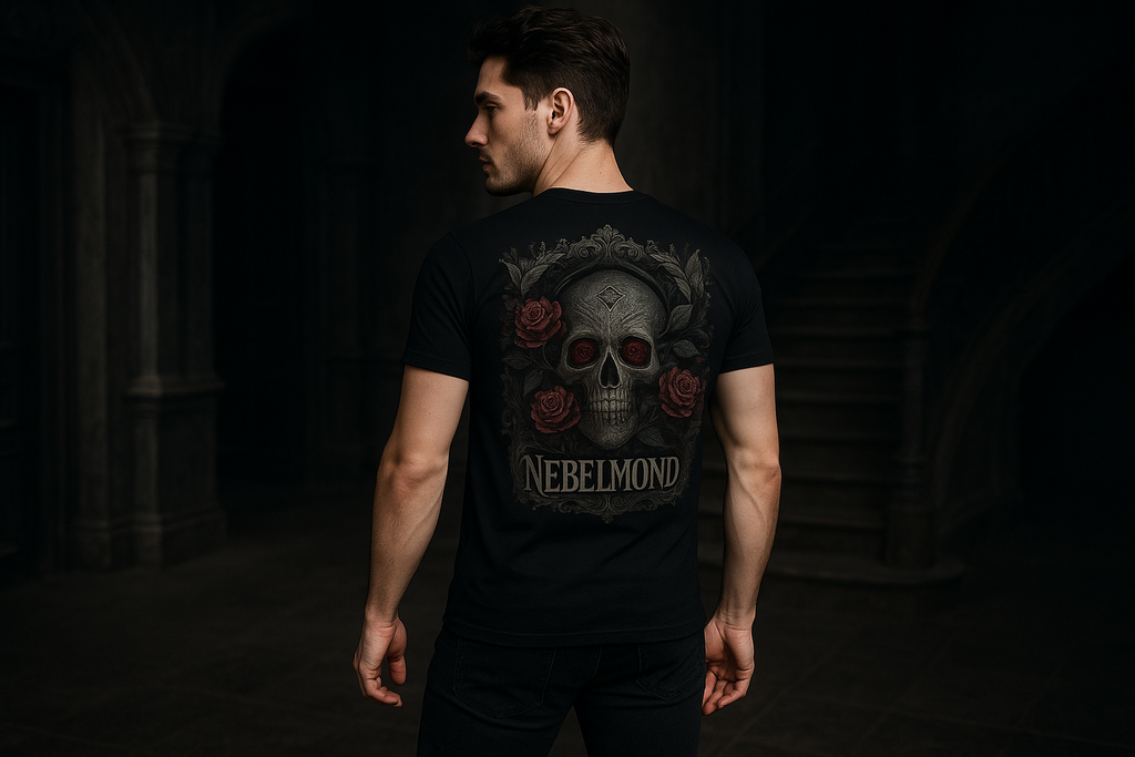 Mann Mockup Gothic Rose Skull Premium T-Shirt