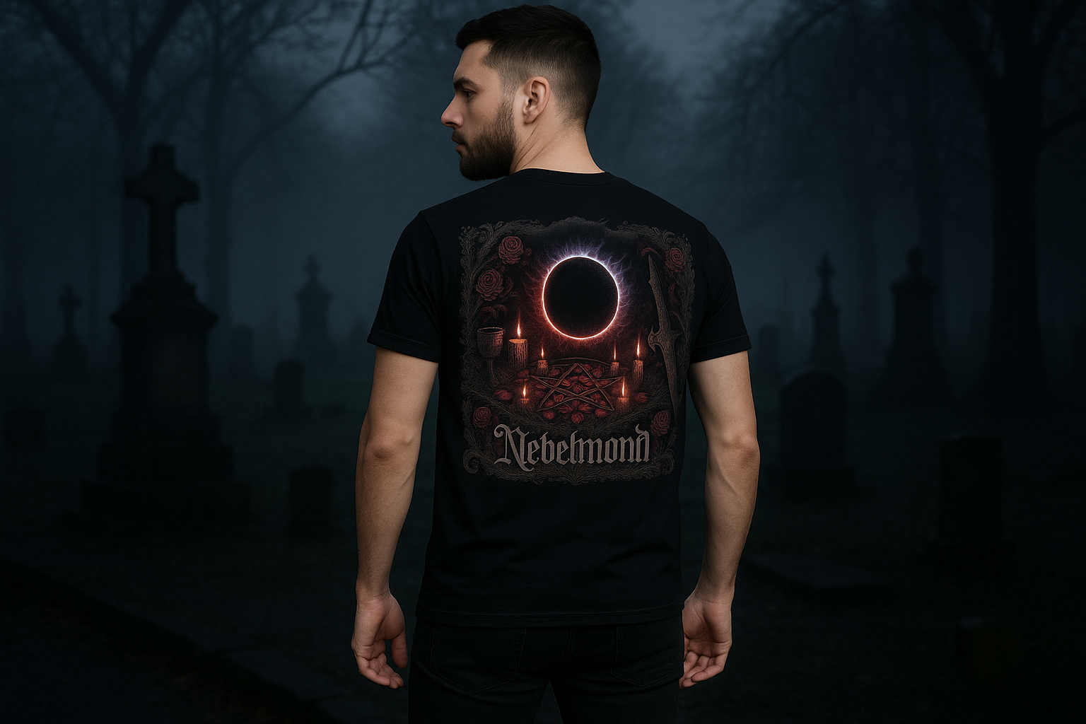 Mann Mockup Lunar Eclipse Ritual Premium T-Shirt