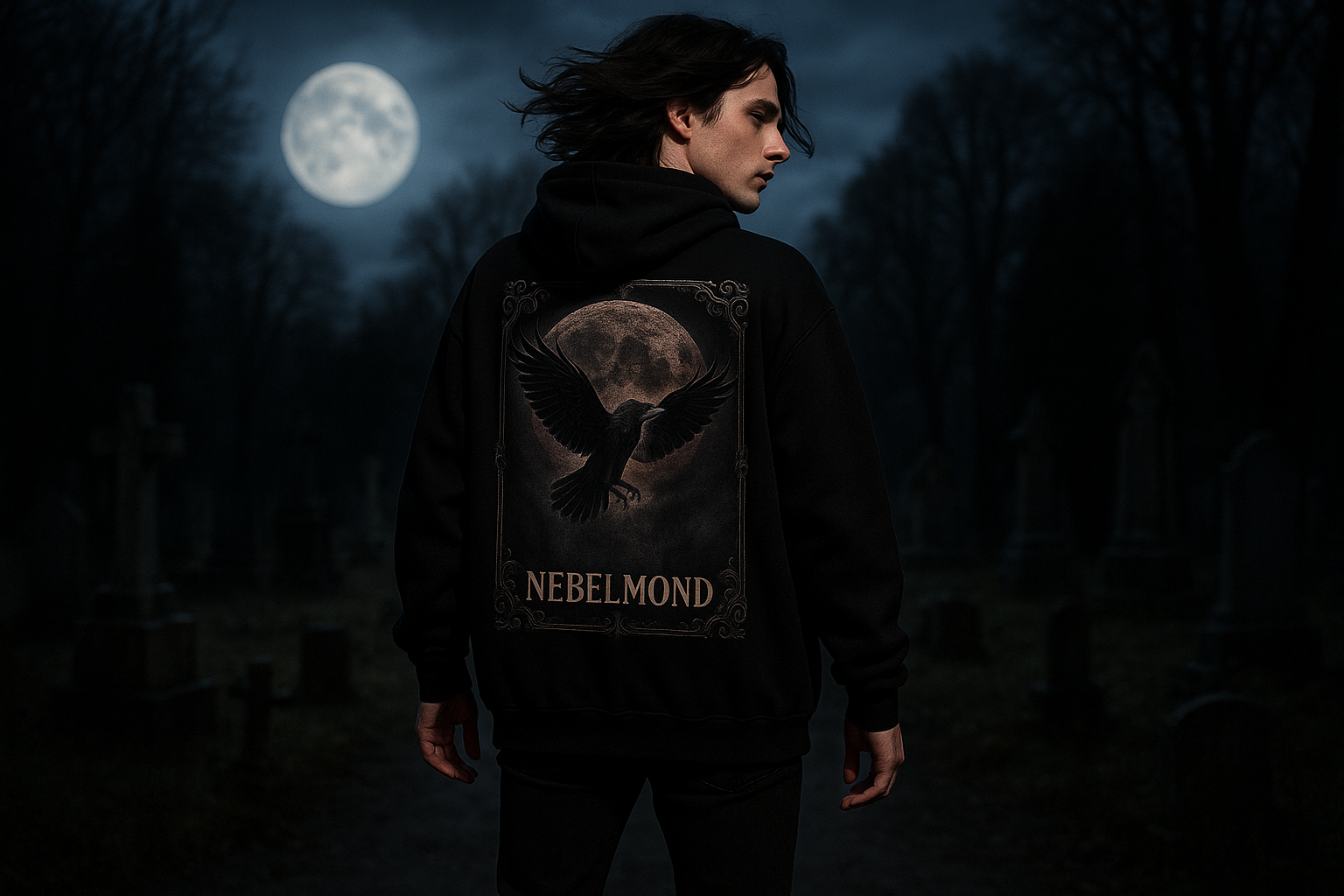 Mann Mockup Midnight Messenger Oversized Hoodie